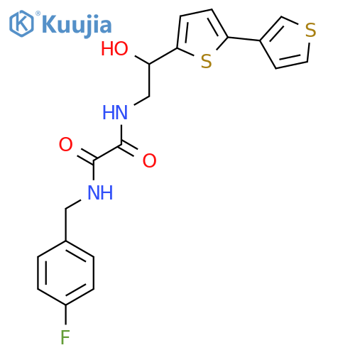 N-(2-{2,3'-bithiophene-5-yl}-2-hydroxyethyl)-N'-(4-fluorophenyl)methylethanediamide structure