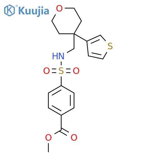 methyl 4-({4-(thiophen-3-yl)oxan-4-ylmethyl}sulfamoyl)benzoate structure