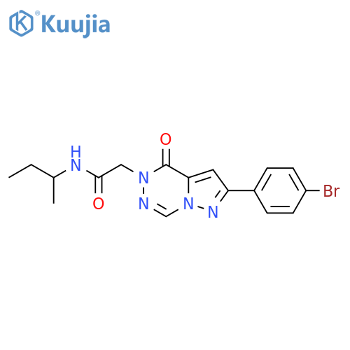 2-2-(4-bromophenyl)-4-oxo-4H,5H-pyrazolo1,5-d1,2,4triazin-5-yl-N-(butan-2-yl)acetamide structure