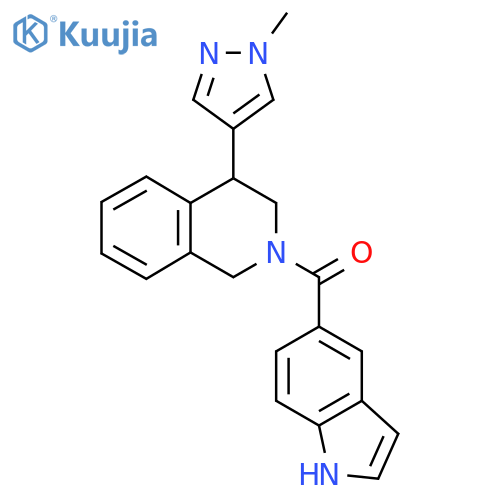 2-(1H-indole-5-carbonyl)-4-(1-methyl-1H-pyrazol-4-yl)-1,2,3,4-tetrahydroisoquinoline structure
