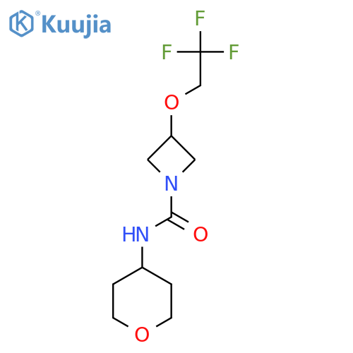 N-(oxan-4-yl)-3-(2,2,2-trifluoroethoxy)azetidine-1-carboxamide structure