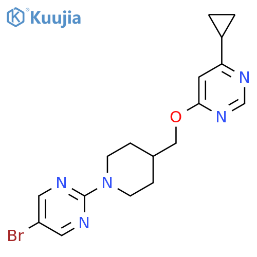 5-bromo-2-(4-{(6-cyclopropylpyrimidin-4-yl)oxymethyl}piperidin-1-yl)pyrimidine structure