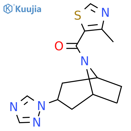 8-(4-methyl-1,3-thiazole-5-carbonyl)-3-(1H-1,2,4-triazol-1-yl)-8-azabicyclo3.2.1octane structure