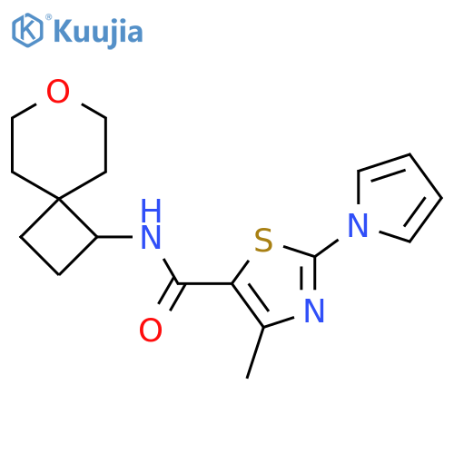 4-methyl-N-{7-oxaspiro3.5nonan-1-yl}-2-(1H-pyrrol-1-yl)-1,3-thiazole-5-carboxamide structure