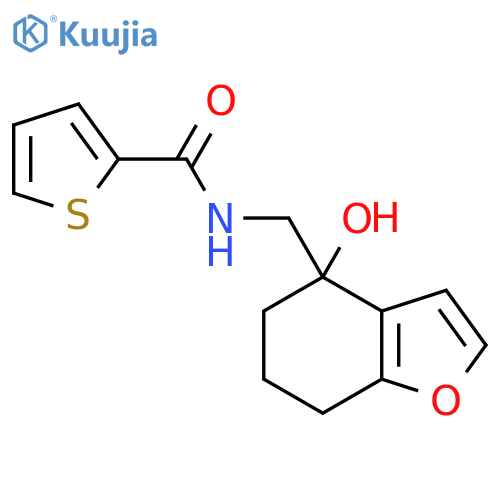 N-(4-hydroxy-4,5,6,7-tetrahydro-1-benzofuran-4-yl)methylthiophene-2-carboxamide structure