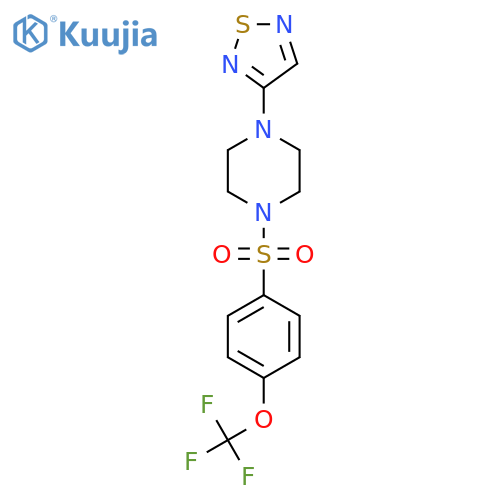 1-(1,2,5-thiadiazol-3-yl)-4-4-(trifluoromethoxy)benzenesulfonylpiperazine structure