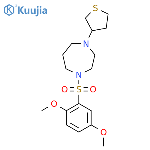 1-(2,5-dimethoxybenzenesulfonyl)-4-(thiolan-3-yl)-1,4-diazepane structure
