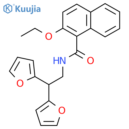 N-[2,2-bis(furan-2-yl)ethyl]-2-ethoxynaphthalene-1-carboxamide structure