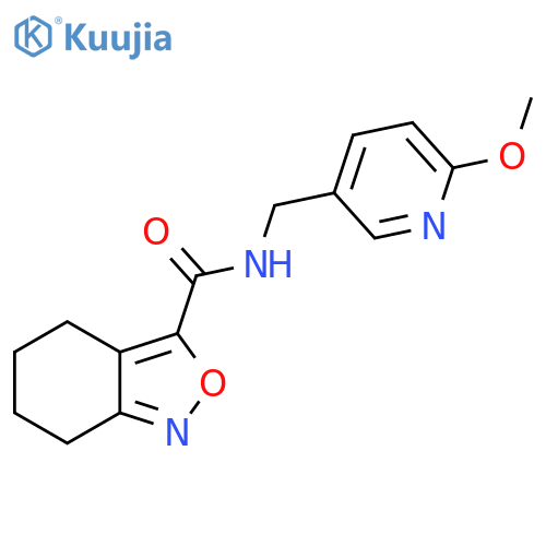 N-[(6-methoxypyridin-3-yl)methyl]-4,5,6,7-tetrahydro-2,1-benzoxazole-3-carboxamide structure