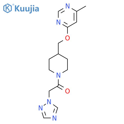 1-(4-{(6-methylpyrimidin-4-yl)oxymethyl}piperidin-1-yl)-2-(1H-1,2,4-triazol-1-yl)ethan-1-one structure