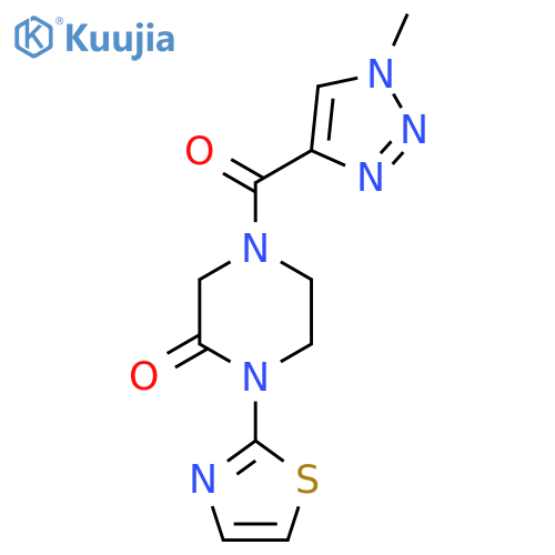 4-(1-methyl-1H-1,2,3-triazole-4-carbonyl)-1-(1,3-thiazol-2-yl)piperazin-2-one structure