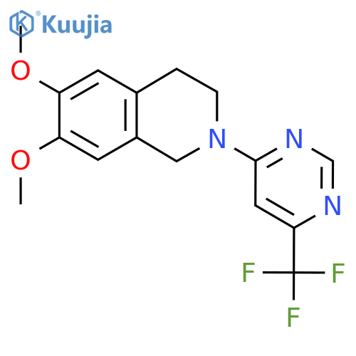 6,7-dimethoxy-2-6-(trifluoromethyl)pyrimidin-4-yl-1,2,3,4-tetrahydroisoquinoline structure