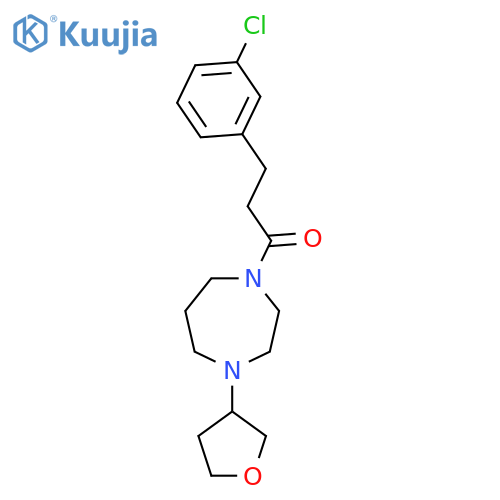 3-(3-chlorophenyl)-1-[4-(oxolan-3-yl)-1,4-diazepan-1-yl]propan-1-one structure