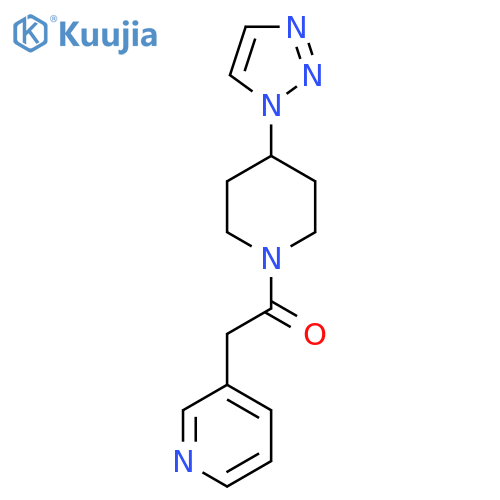 1-(4-(1H-1,2,3-triazol-1-yl)piperidin-1-yl)-2-(pyridin-3-yl)ethanone structure