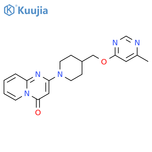 2-(4-{(6-methylpyrimidin-4-yl)oxymethyl}piperidin-1-yl)-4H-pyrido1,2-apyrimidin-4-one structure