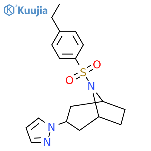 8-(4-ethylbenzenesulfonyl)-3-(1H-pyrazol-1-yl)-8-azabicyclo3.2.1octane structure