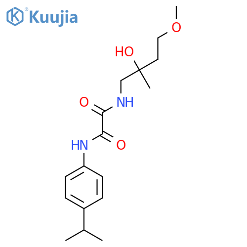N-(2-hydroxy-4-methoxy-2-methylbutyl)-N'-4-(propan-2-yl)phenylethanediamide structure