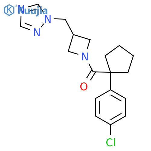 1-({1-1-(4-chlorophenyl)cyclopentanecarbonylazetidin-3-yl}methyl)-1H-1,2,4-triazole structure