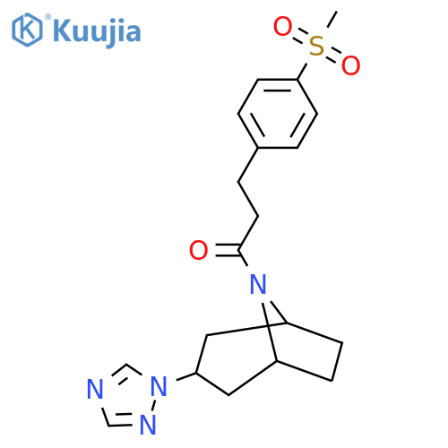 3-(4-methanesulfonylphenyl)-1-3-(1H-1,2,4-triazol-1-yl)-8-azabicyclo3.2.1octan-8-ylpropan-1-one structure