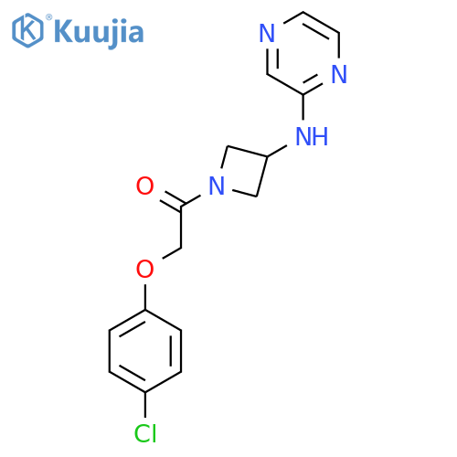 2-(4-chlorophenoxy)-1-{3-(pyrazin-2-yl)aminoazetidin-1-yl}ethan-1-one structure