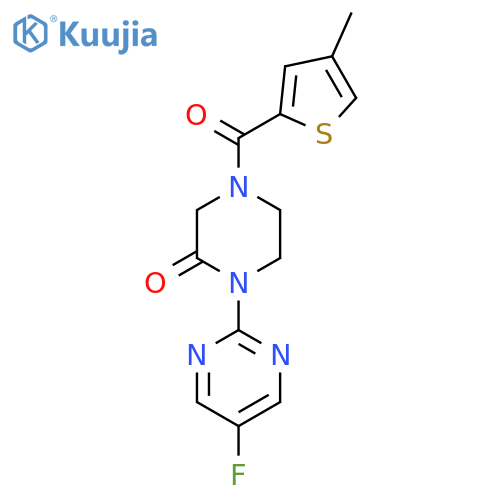 1-(5-fluoropyrimidin-2-yl)-4-(4-methylthiophene-2-carbonyl)piperazin-2-one structure