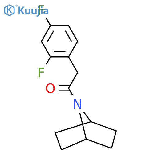 1-{7-azabicyclo2.2.1heptan-7-yl}-2-(2,4-difluorophenyl)ethan-1-one structure