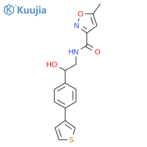 N-{2-hydroxy-2-4-(thiophen-3-yl)phenylethyl}-5-methyl-1,2-oxazole-3-carboxamide structure