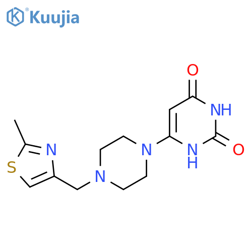 6-{4-(2-methyl-1,3-thiazol-4-yl)methylpiperazin-1-yl}-1,2,3,4-tetrahydropyrimidine-2,4-dione structure