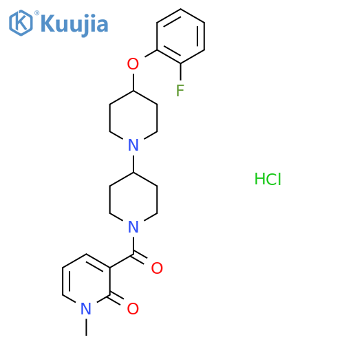 3-4-(2-fluorophenoxy)-1,4'-bipiperidine-1'-carbonyl-1-methyl-1,2-dihydropyridin-2-one hydrochloride structure