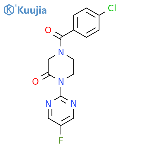 4-(4-chlorobenzoyl)-1-(5-fluoropyrimidin-2-yl)piperazin-2-one structure