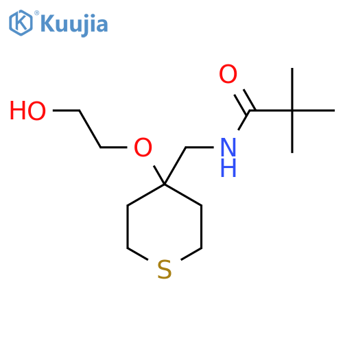 N-{[4-(2-hydroxyethoxy)thian-4-yl]methyl}-2,2-dimethylpropanamide structure