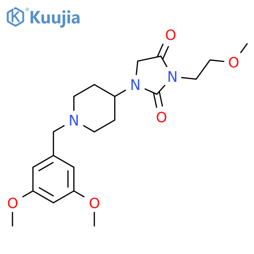 1-{1-(3,5-dimethoxyphenyl)methylpiperidin-4-yl}-3-(2-methoxyethyl)imidazolidine-2,4-dione structure