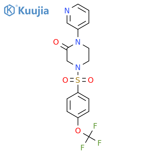 1-(pyridin-3-yl)-4-4-(trifluoromethoxy)benzenesulfonylpiperazin-2-one structure