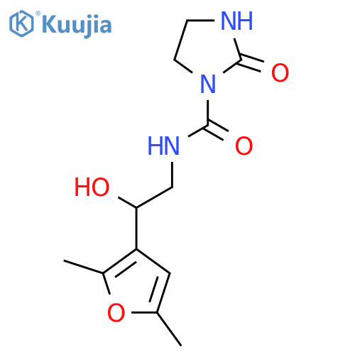 N-[2-(2,5-dimethylfuran-3-yl)-2-hydroxyethyl]-2-oxoimidazolidine-1-carboxamide structure