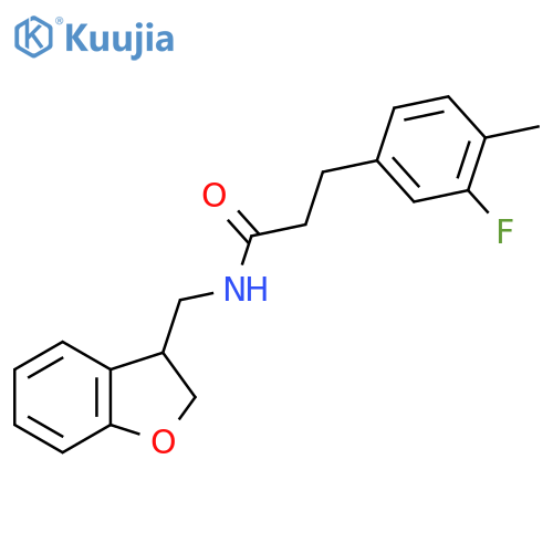 N-(2,3-dihydro-1-benzofuran-3-yl)methyl-3-(3-fluoro-4-methylphenyl)propanamide structure