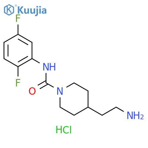 4-(2-aminoethyl)-N-(2,5-difluorophenyl)piperidine-1-carboxamide hydrochloride structure