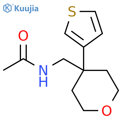 N-{4-(thiophen-3-yl)oxan-4-ylmethyl}acetamide structure