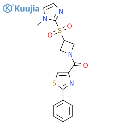(3-((1-methyl-1H-imidazol-2-yl)sulfonyl)azetidin-1-yl)(2-phenylthiazol-4-yl)methanone structure