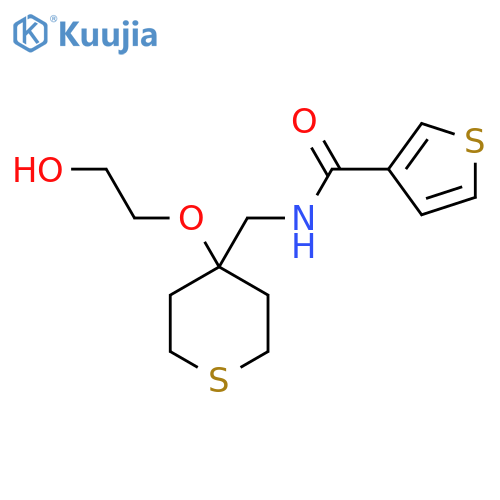 N-{4-(2-hydroxyethoxy)thian-4-ylmethyl}thiophene-3-carboxamide structure