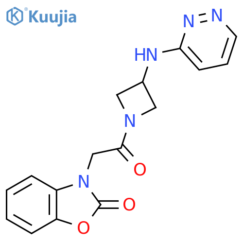 3-(2-oxo-2-{3-(pyridazin-3-yl)aminoazetidin-1-yl}ethyl)-2,3-dihydro-1,3-benzoxazol-2-one structure