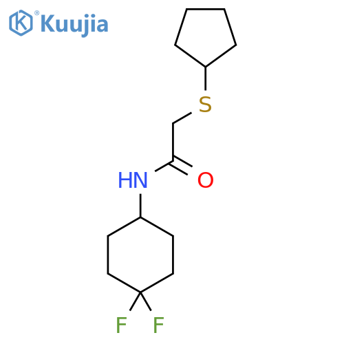 2-(cyclopentylsulfanyl)-N-(4,4-difluorocyclohexyl)acetamide structure