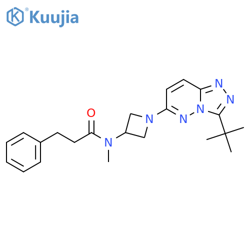 N-(1-{3-tert-butyl-1,2,4triazolo4,3-bpyridazin-6-yl}azetidin-3-yl)-N-methyl-3-phenylpropanamide structure