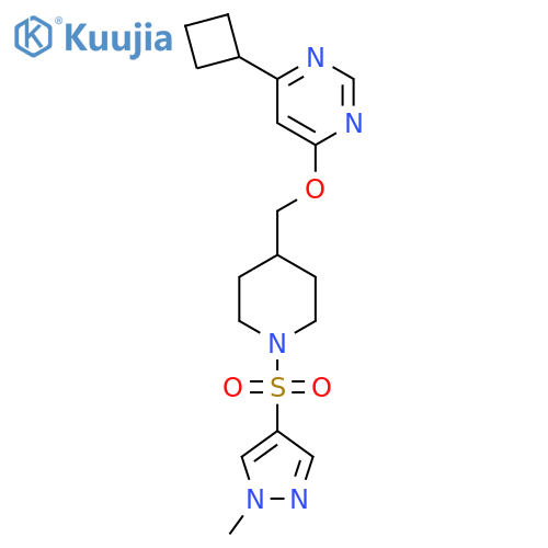 4-cyclobutyl-6-({1-(1-methyl-1H-pyrazol-4-yl)sulfonylpiperidin-4-yl}methoxy)pyrimidine structure