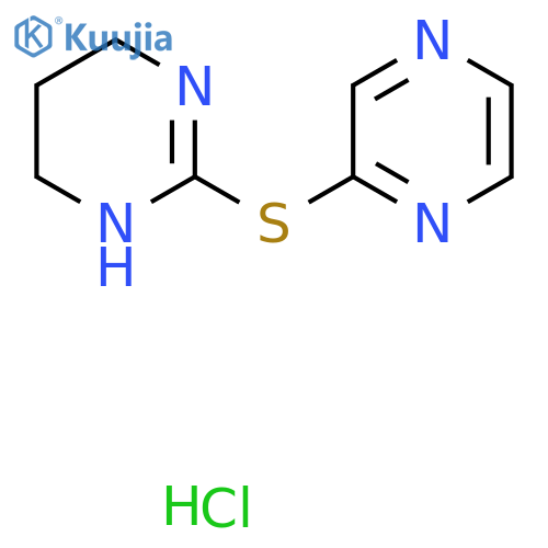 2-(1,4,5,6-tetrahydropyrimidin-2-ylsulfanyl)pyrazine hydrochloride structure