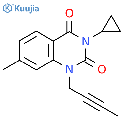 1-(but-2-yn-1-yl)-3-cyclopropyl-7-methyl-1,2,3,4-tetrahydroquinazoline-2,4-dione structure