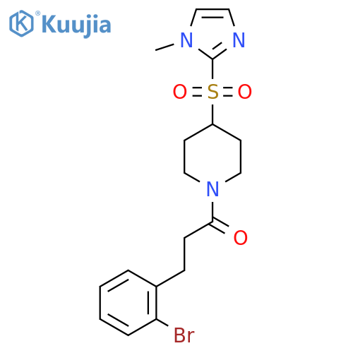 3-(2-bromophenyl)-1-{4-[(1-methyl-1H-imidazol-2-yl)sulfonyl]piperidin-1-yl}propan-1-one structure