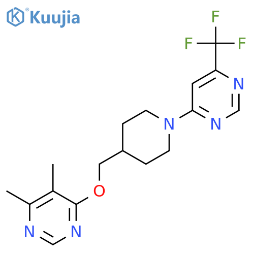 4-(4-{(5,6-dimethylpyrimidin-4-yl)oxymethyl}piperidin-1-yl)-6-(trifluoromethyl)pyrimidine structure