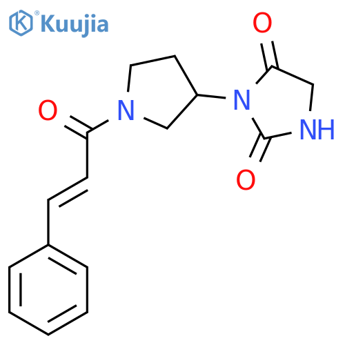(E)-3-(1-cinnamoylpyrrolidin-3-yl)imidazolidine-2,4-dione structure