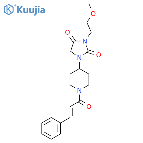 3-(2-methoxyethyl)-1-{1-(2E)-3-phenylprop-2-enoylpiperidin-4-yl}imidazolidine-2,4-dione structure