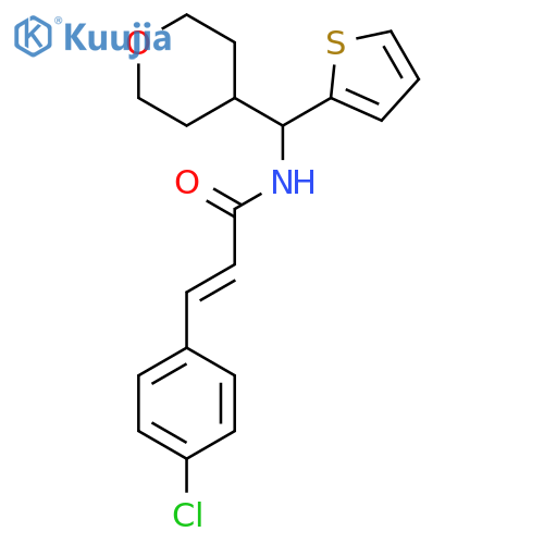 (2E)-3-(4-chlorophenyl)-N-(oxan-4-yl)(thiophen-2-yl)methylprop-2-enamide structure